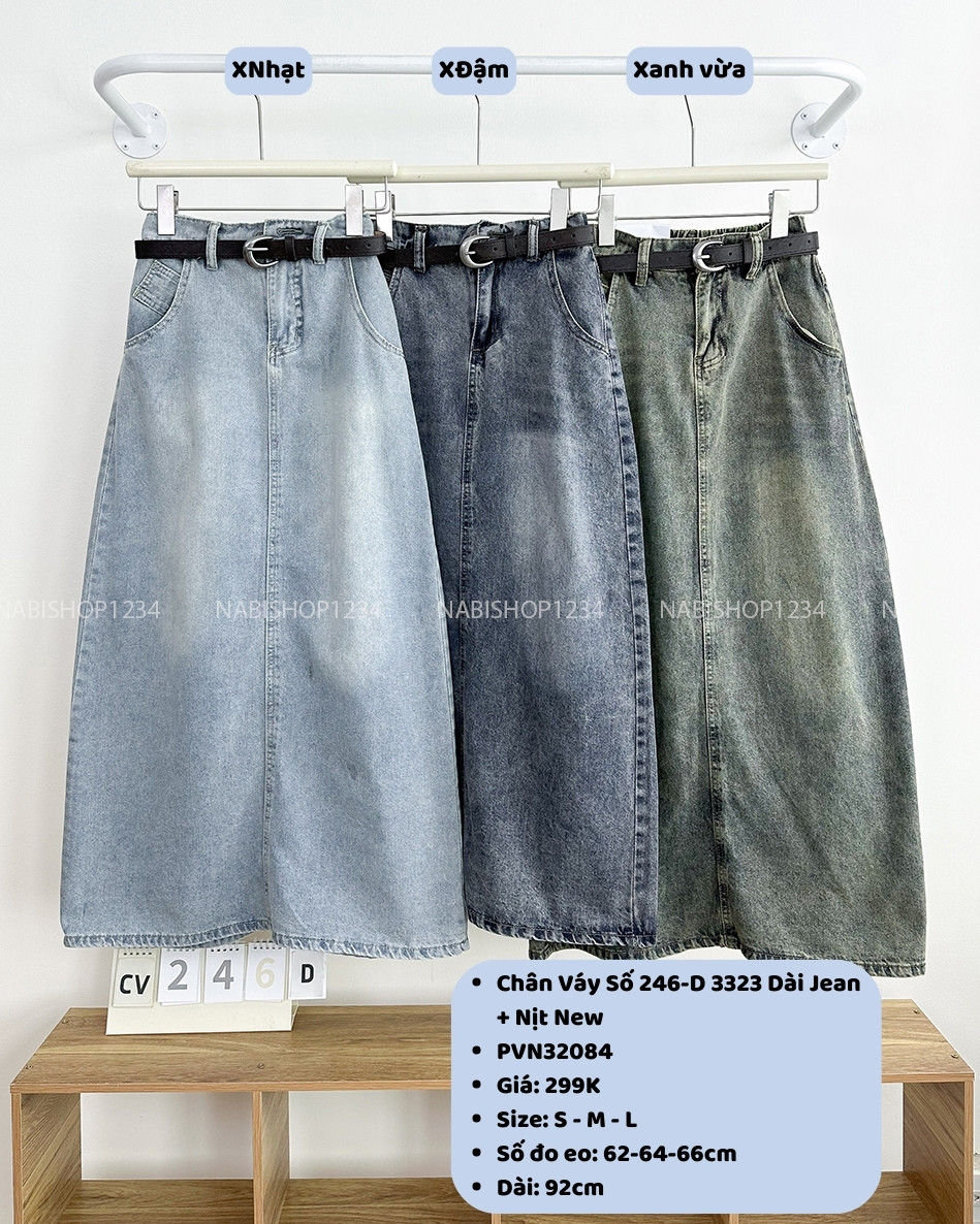 Chân Váy Số 246-D 3323 Dài Jean + Nịt New