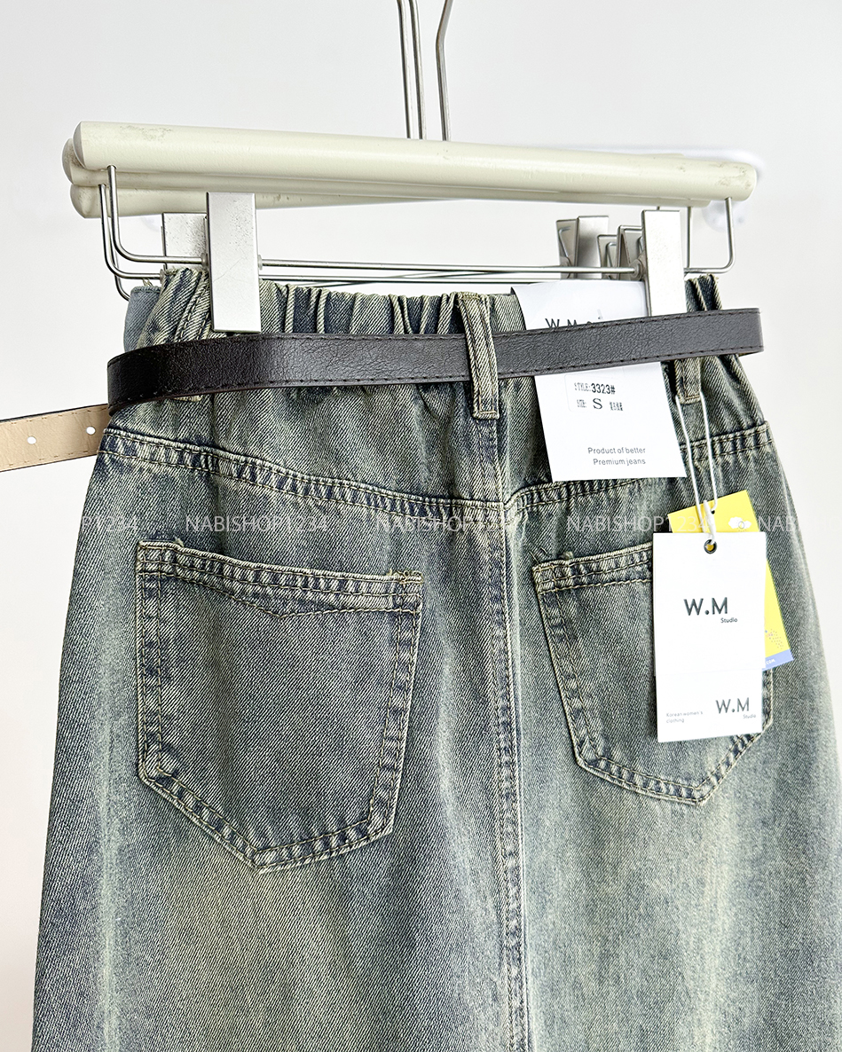 Chân Váy Số 246-D 3323 Dài Jean + Nịt New