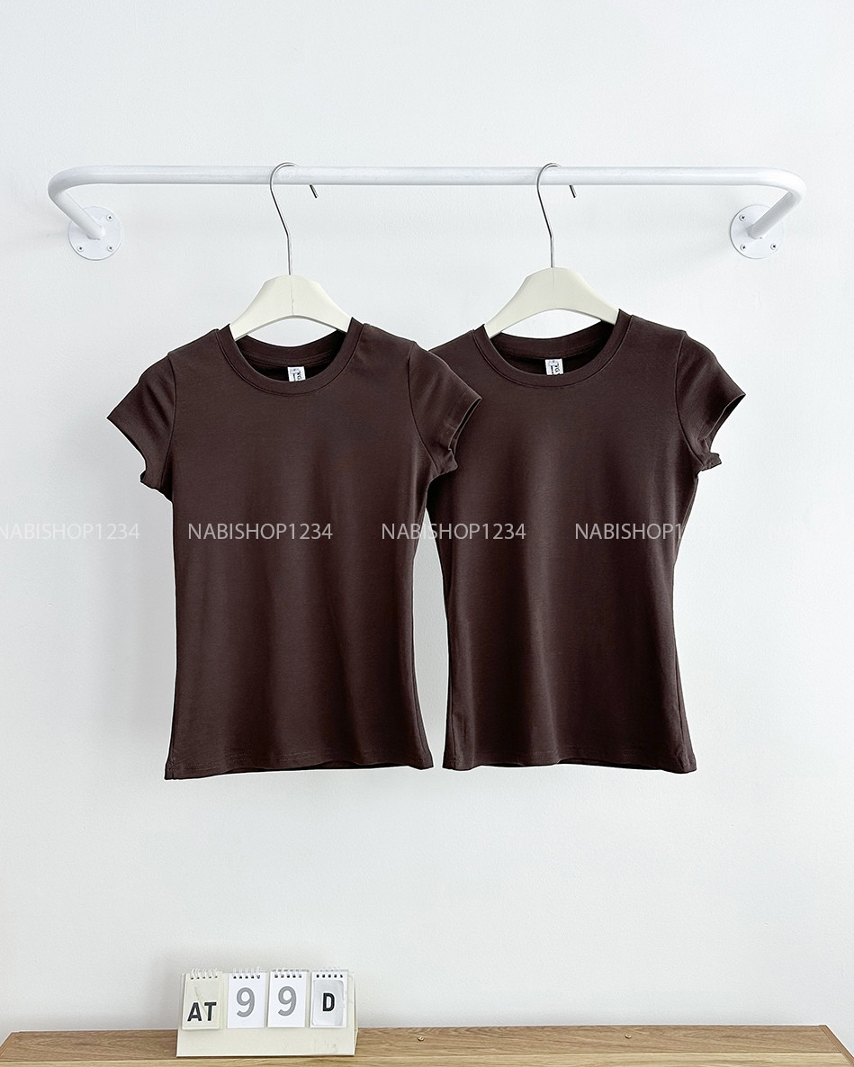 Áo Thun Số 99-D 2975 Babytee Trơn Cổ Tròn
