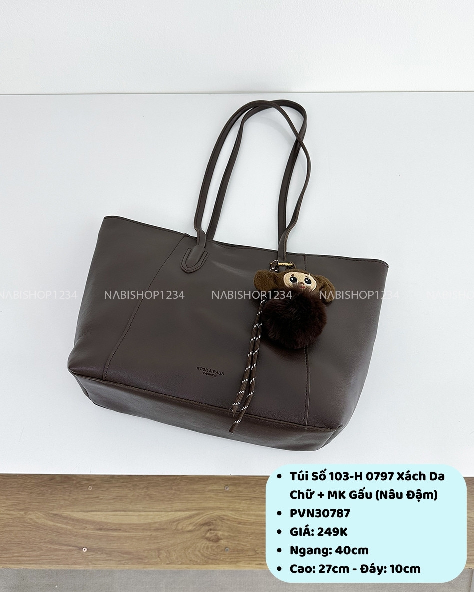 Túi Số 103-H 0797 Xách Da Chữ + MK Gấu