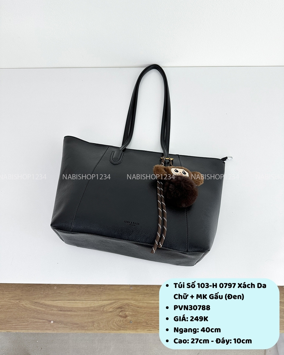 Túi Số 103-H 0797 Xách Da Chữ + MK Gấu