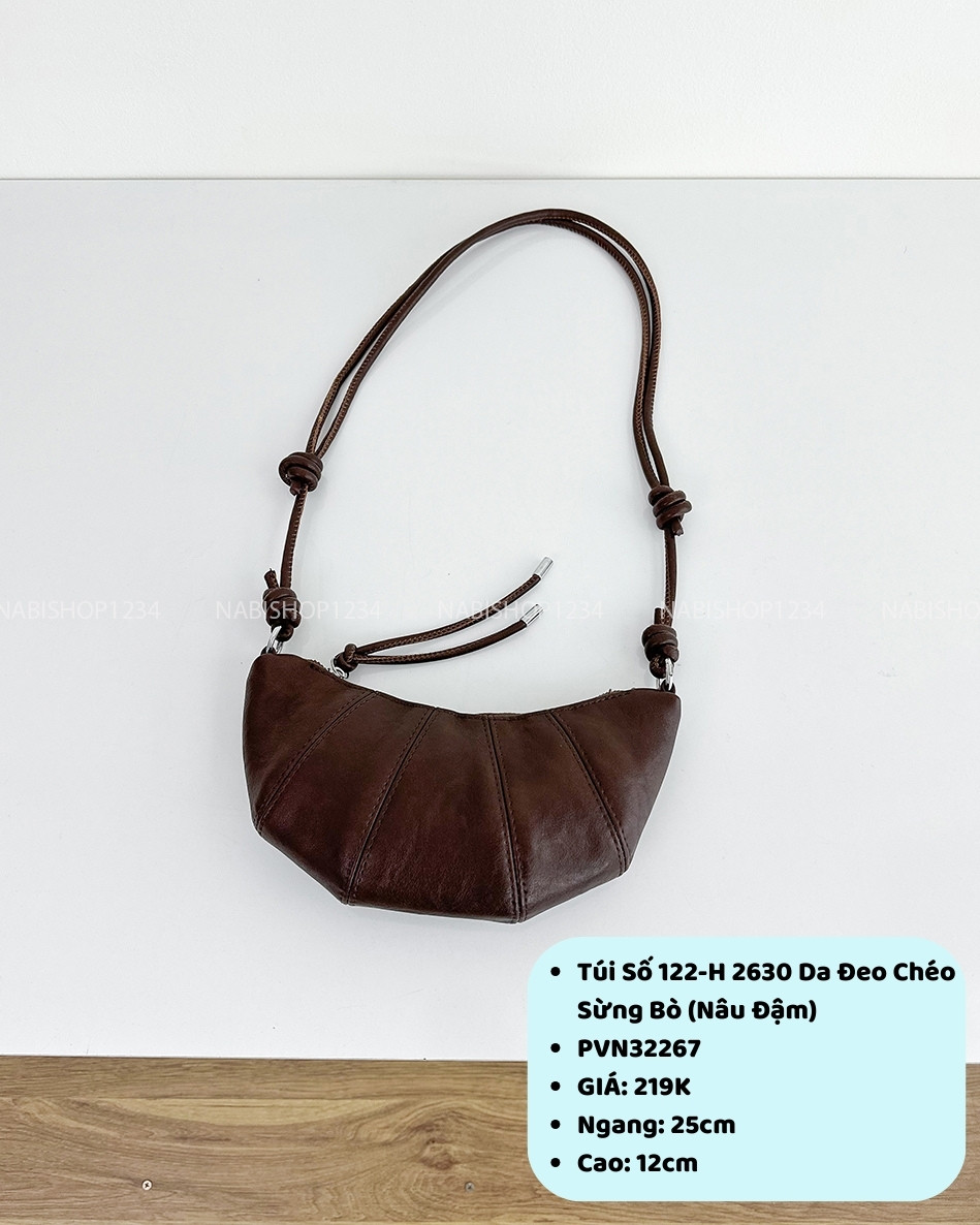 Túi Số 122-H 2630 Da Đeo Chéo Sừng Bò