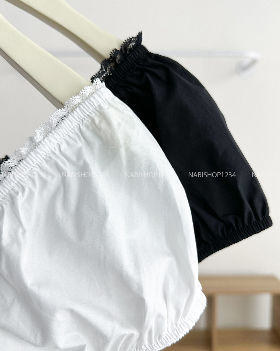 Áo Kiểu Số 217-D 3234 Cổ Vuông Ren Tay Phồng