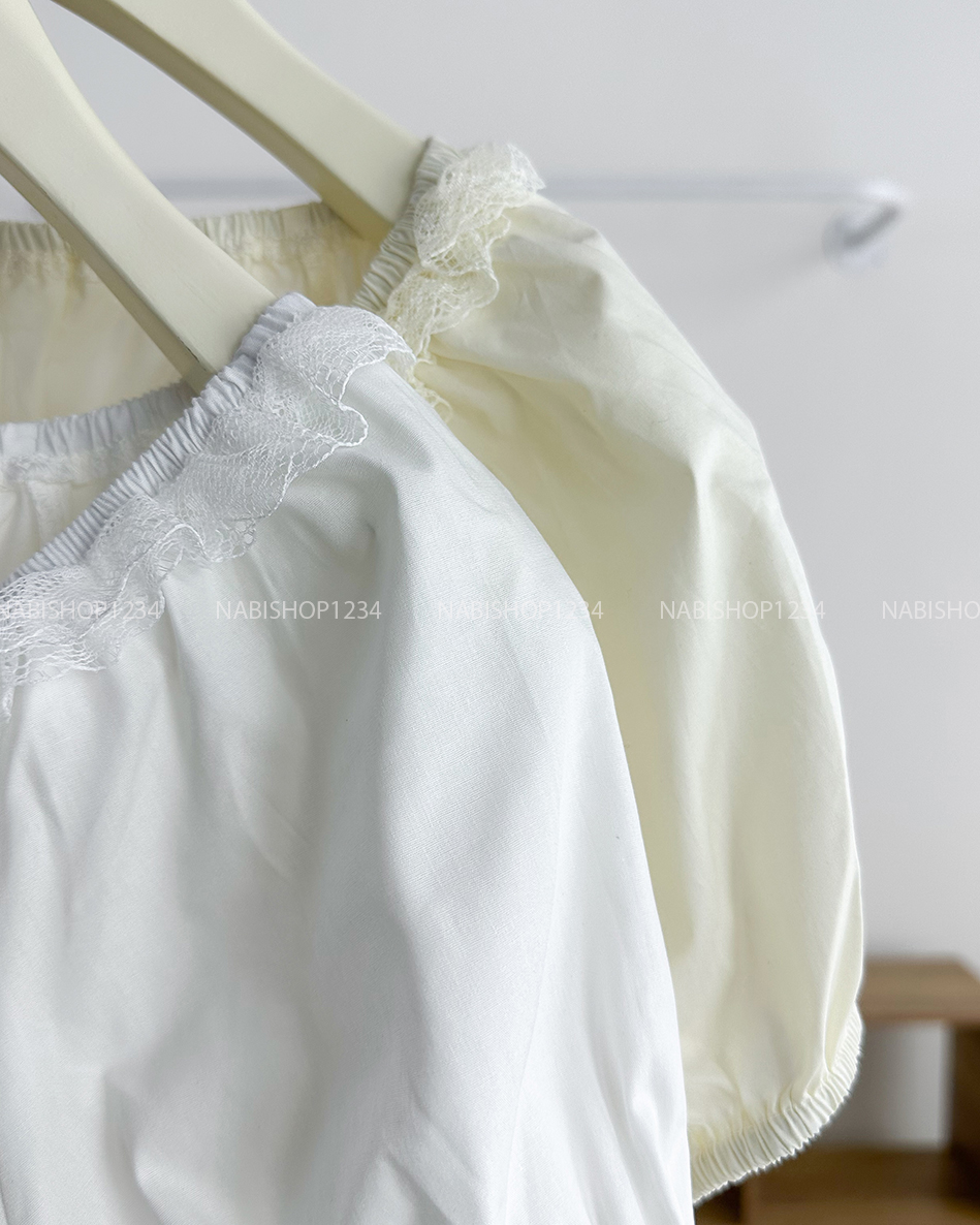 Áo Kiểu Số 218-B 6853 Trễ Vai Viền Ren