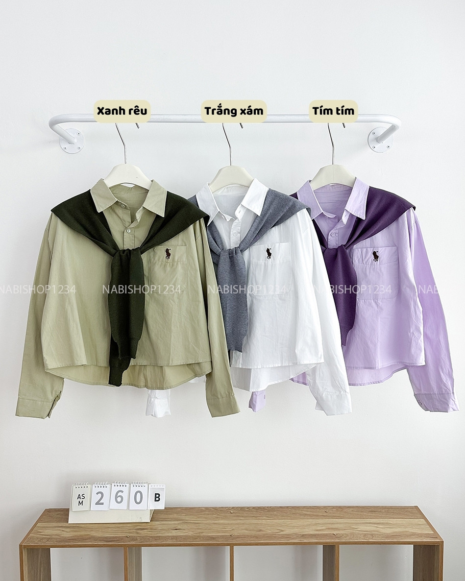 Áo Sơ Mi Số 260-B Ngựa Lửng Kèm Khăn