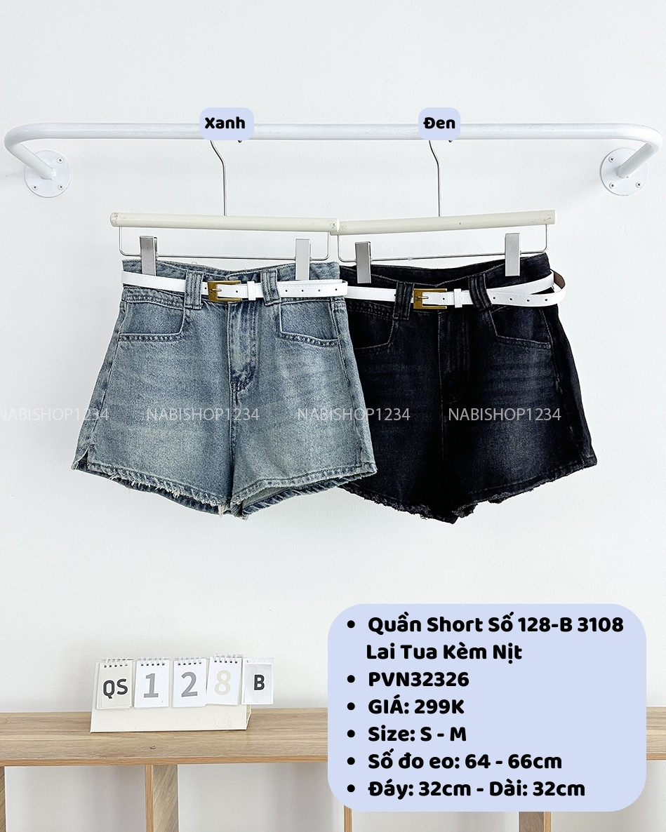 Quần Short Số 128-B 3108 Lai Tua Kèm Nịt