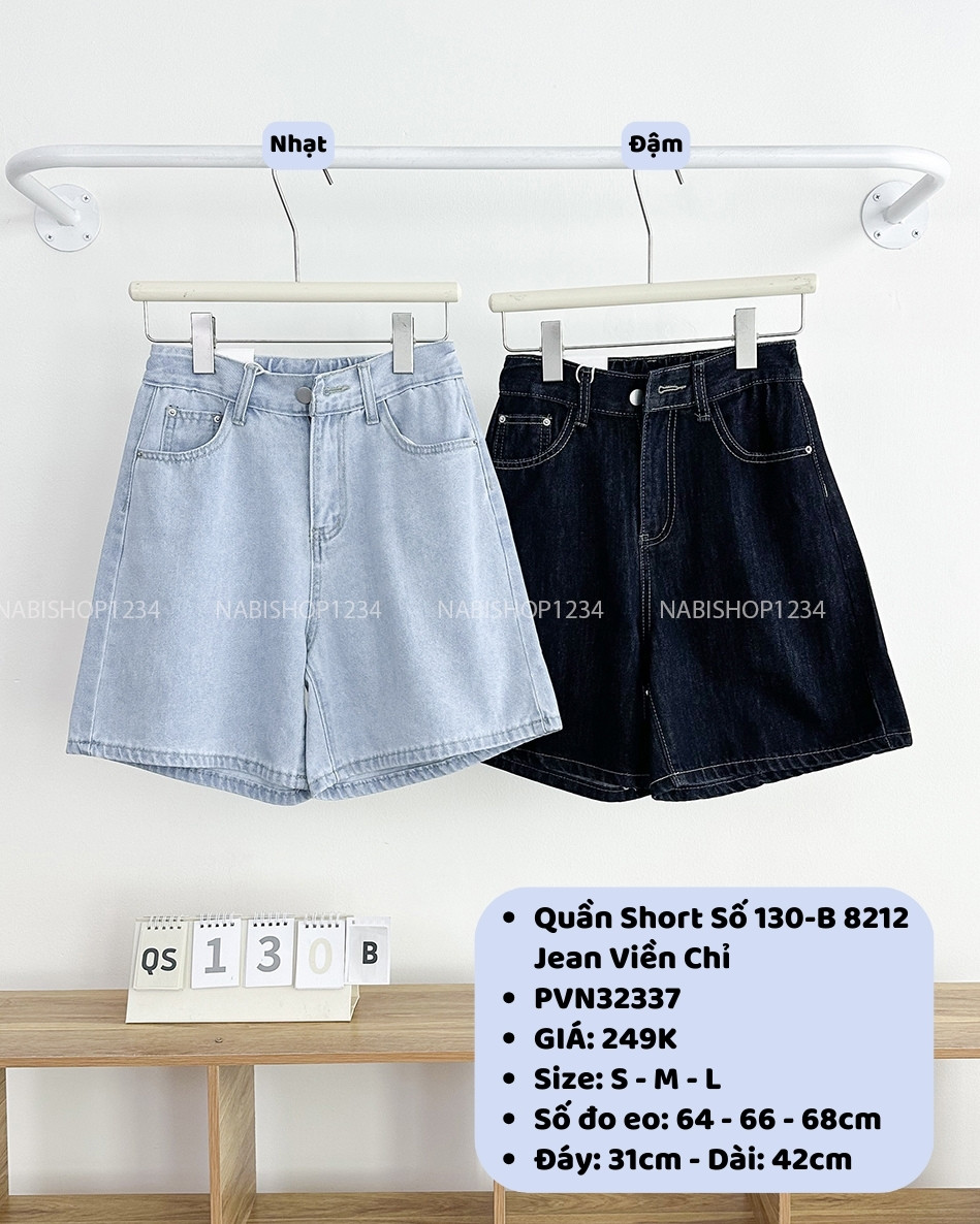 Quần Short Số 130-B 8212 Jean Viền Chỉ