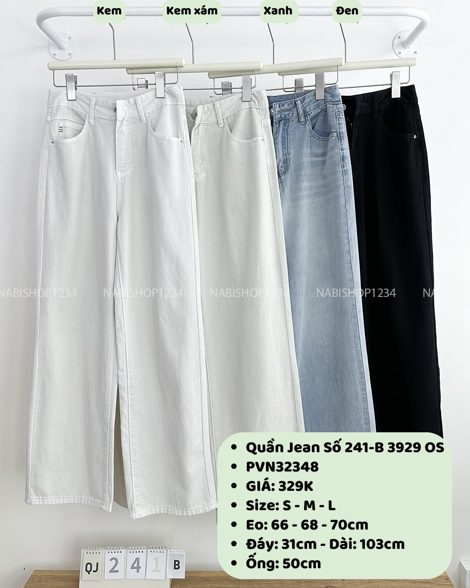 Quần Jean Số 241-B 3929 OS Trơn