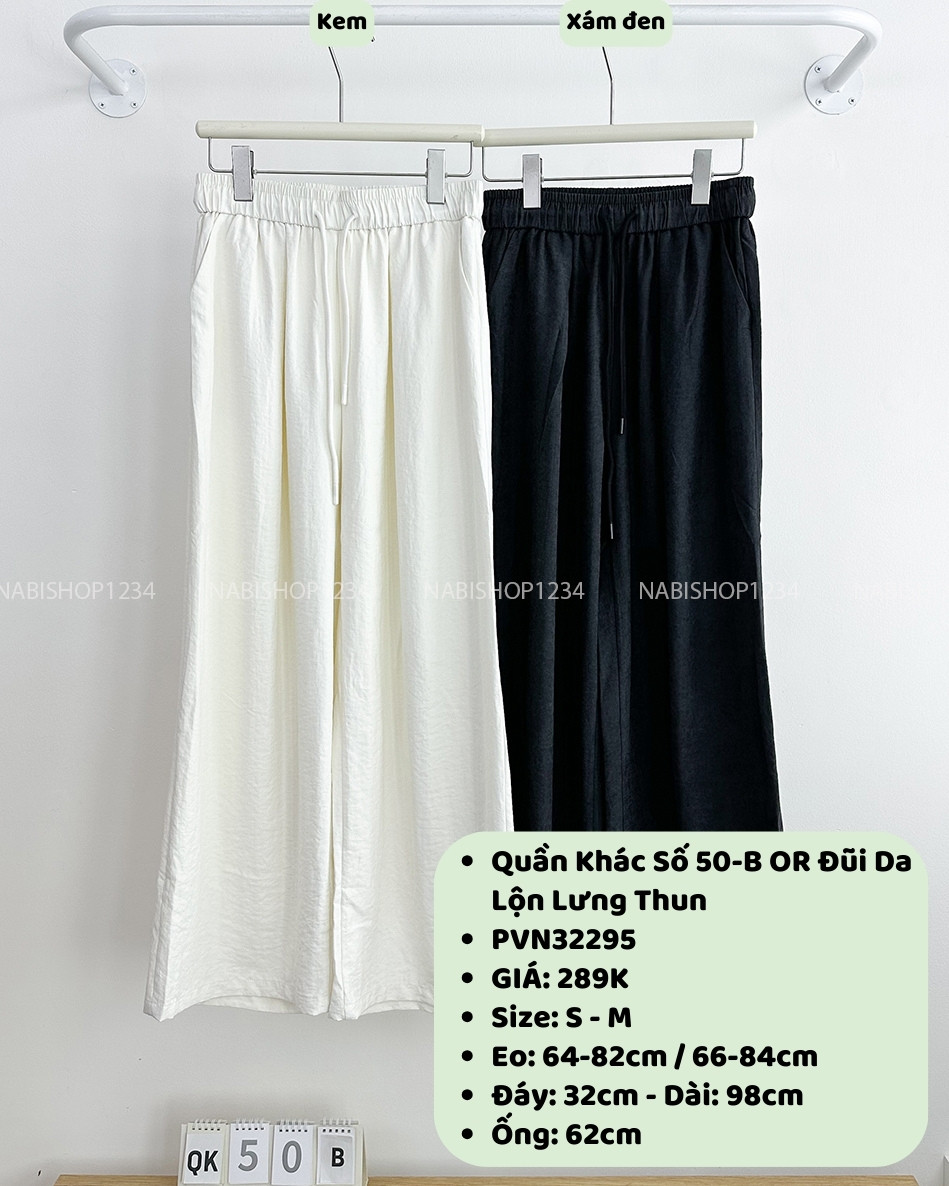 Quần Khác Số 50-B OR Đũi Da Lộn Lưng Thun