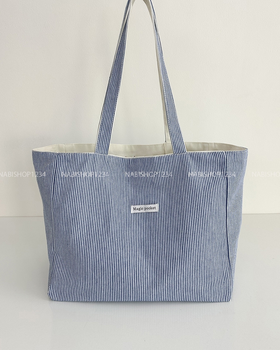 Túi Số 124-N Tote Thêu Chữ Creme