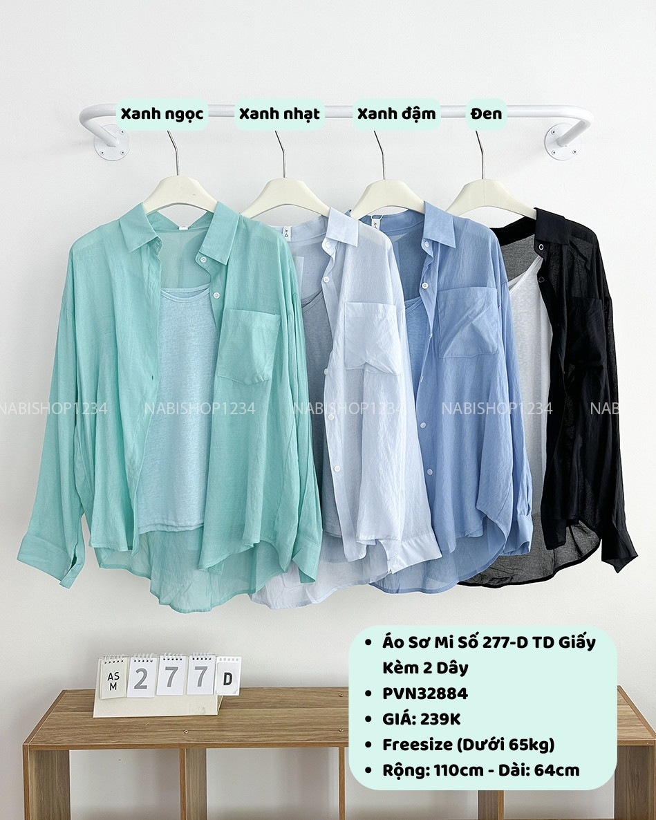 Áo Sơ Mi Số 277-D TD Giấy Kèm 2 Dây
