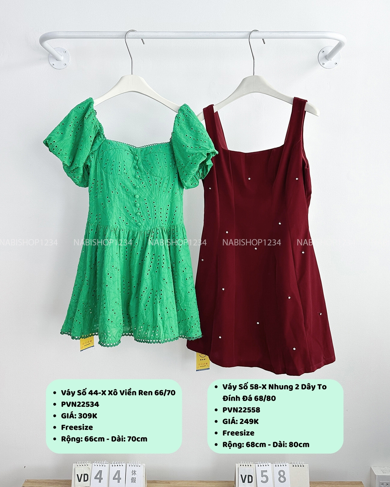 (S20%) Váy Số 58-X Nhung 2 Dây To Đính Đá 68/80