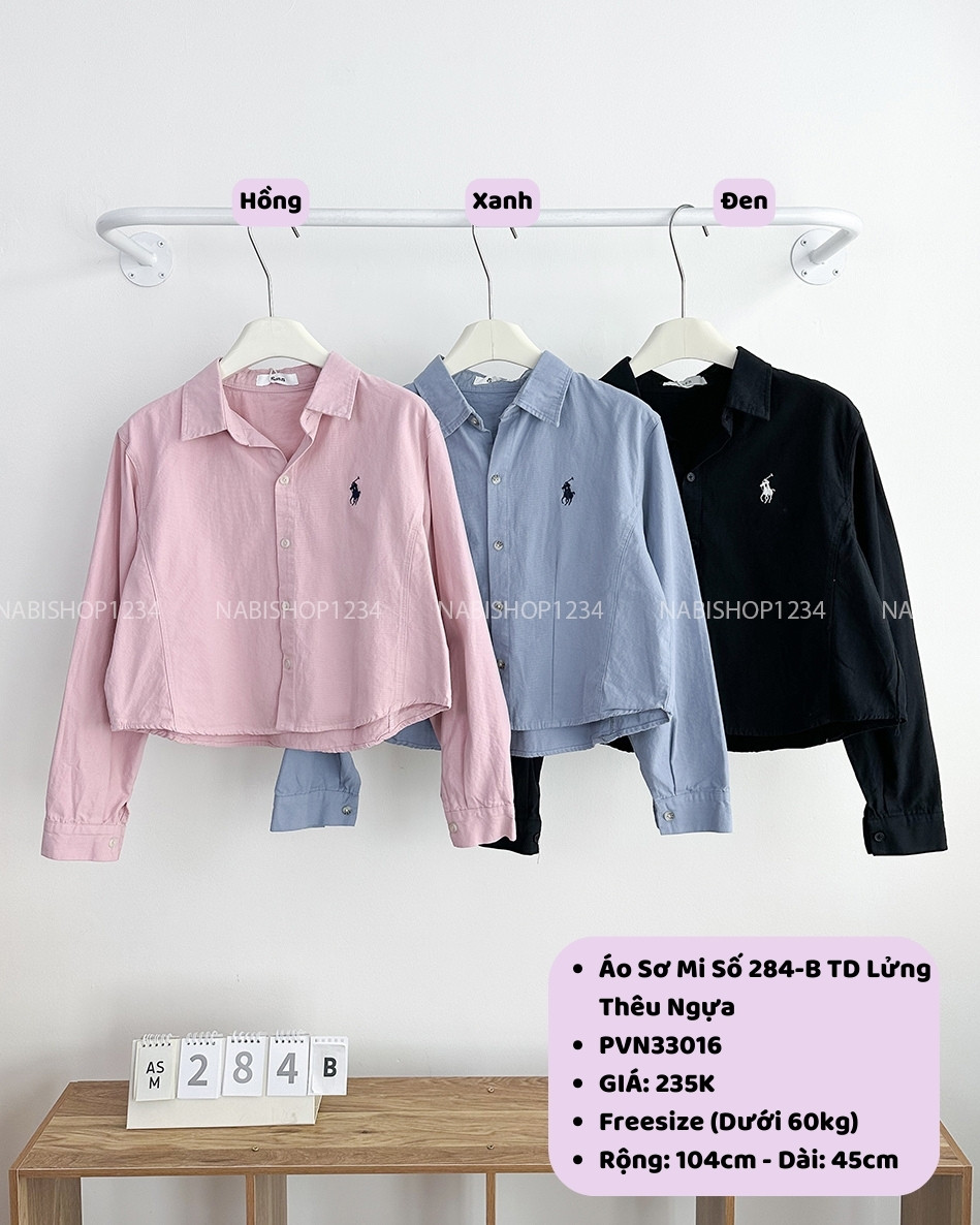 Áo Sơ Mi Số 284-B TD Lửng Thêu Ngựa