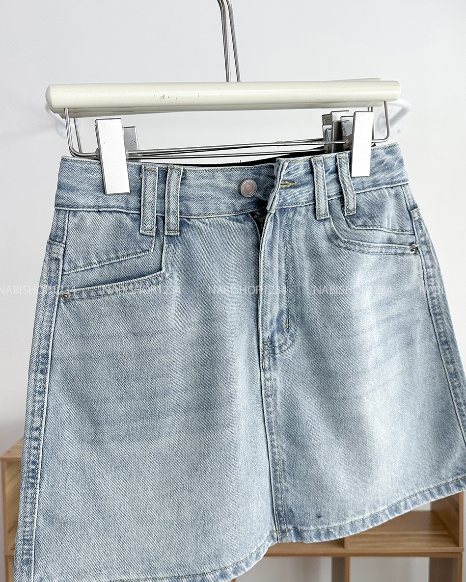 Chân Váy Số 267-B 8202 Ngắn Jean 4 Đai
