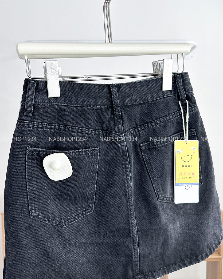 Chân Váy Số 267-B 8202 Ngắn Jean 4 Đai