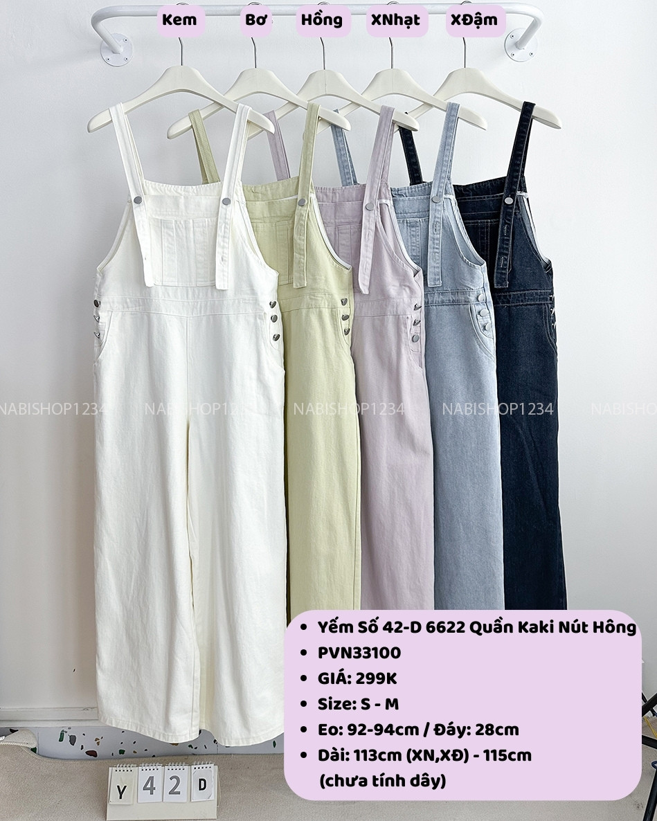 Yếm Số 42-D 6622 Quần Kaki Nút Hông
