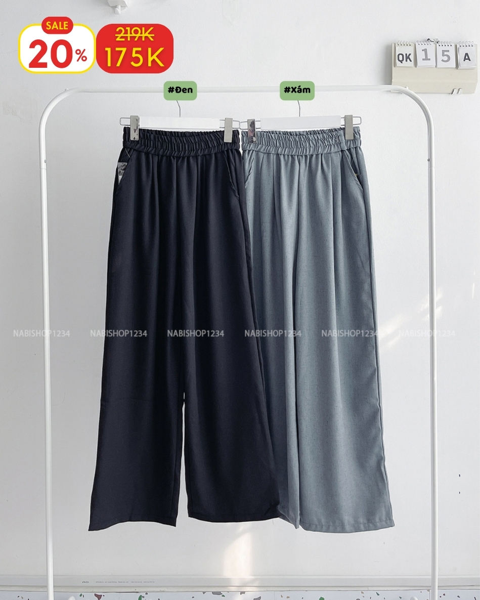 (S20%) Quần Khác Số 15-A 4738 Lưng Thun Trơn