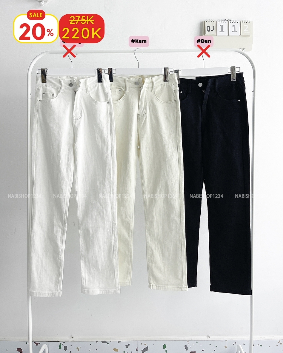 (S20%) Quần Jean Số 112-M 8136 Ống Đứng Trơn