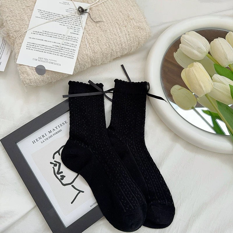 Tất Số 61-K Dài Cổ Đính Nơ Mạc Kiki