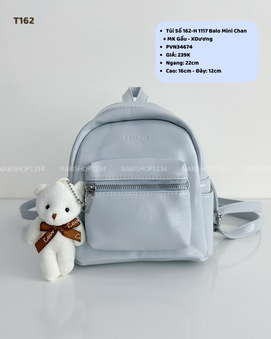 Túi Số 162-H 1117 Balo Mini Chan + MK Gấu