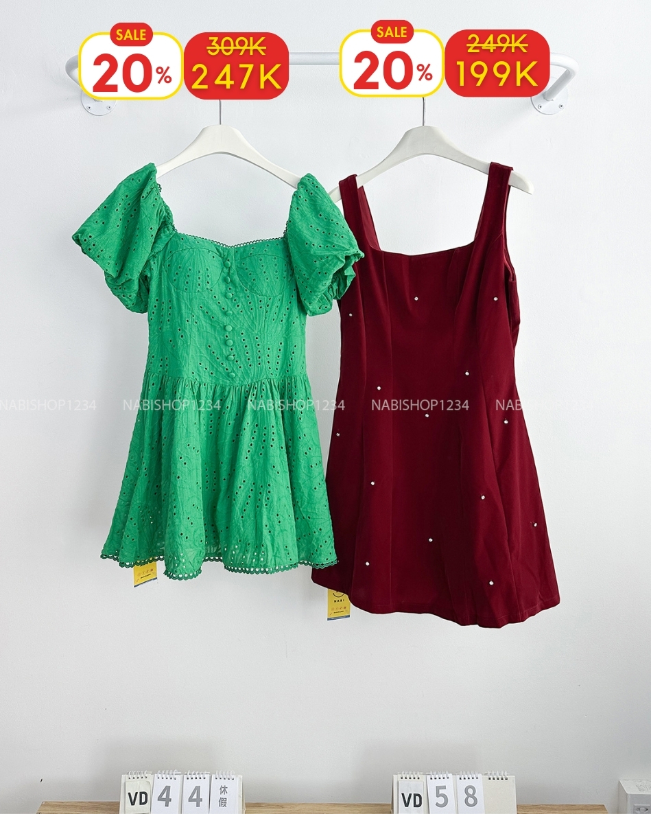 (S20%) Váy Số 58-X Nhung 2 Dây To Đính Đá 68/80