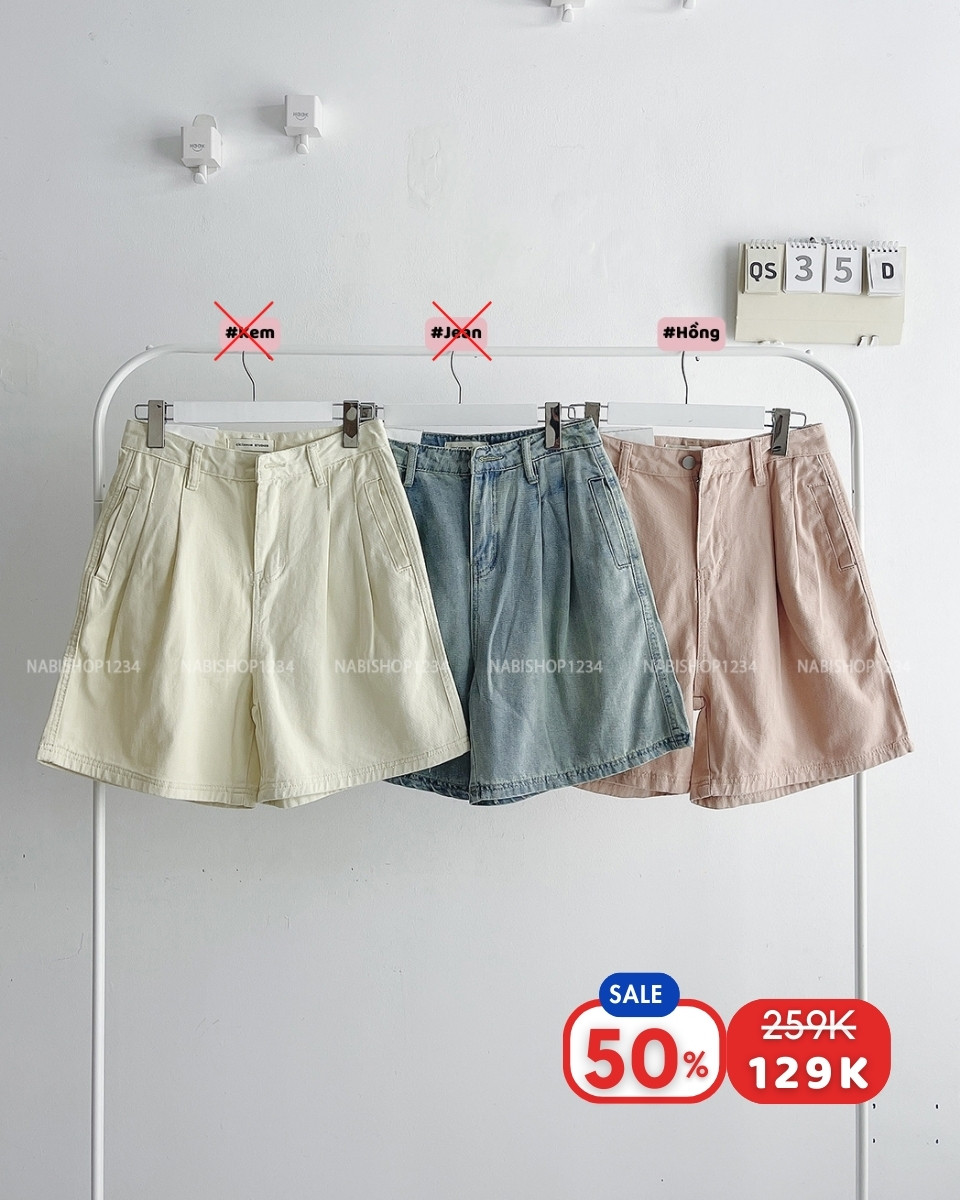 (S50%) Quần Short Số 35-D Ngố Jean Chiết Ly