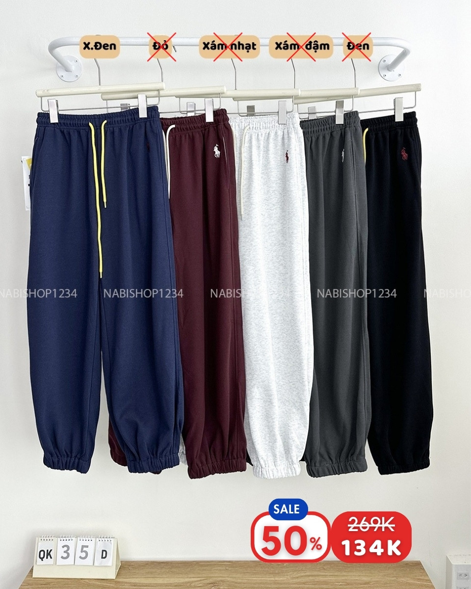(S50%) Quần Khác Số 35-D 69071 Jogger Thêu Ngựa