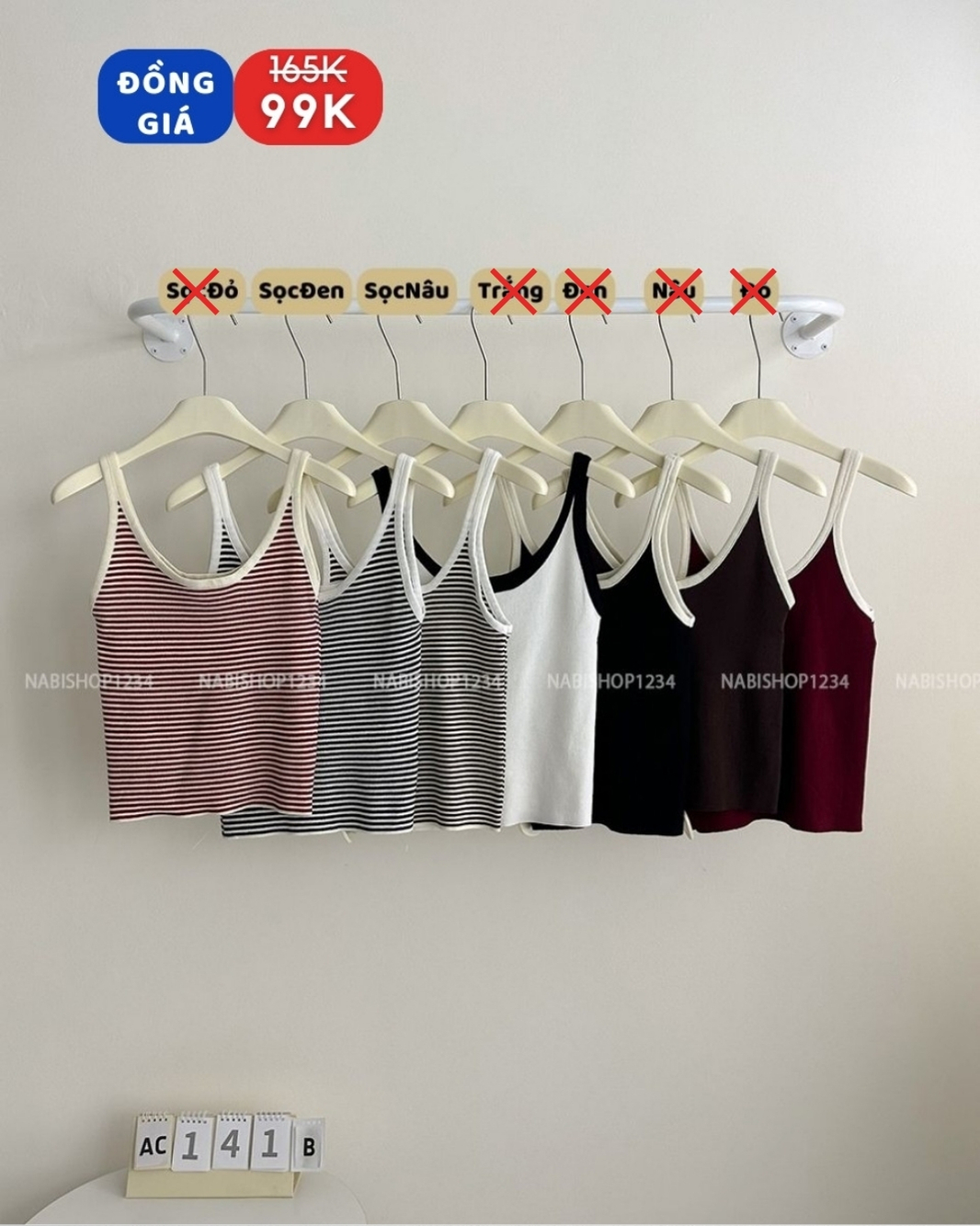 (SC99K) Áo Croptop Số 141-B 2 Dây Len