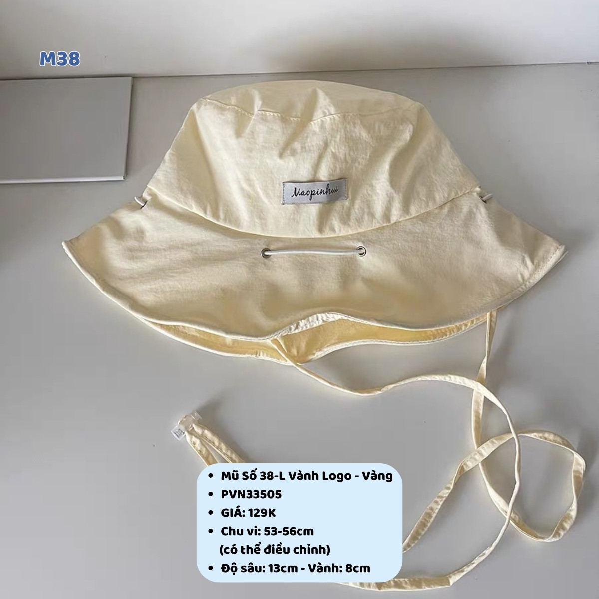 Mũ Số 38-L Vành Logo