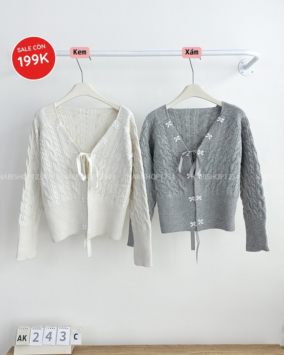 Áo Khoác Số 243-C Cardigan Vặn Thừng