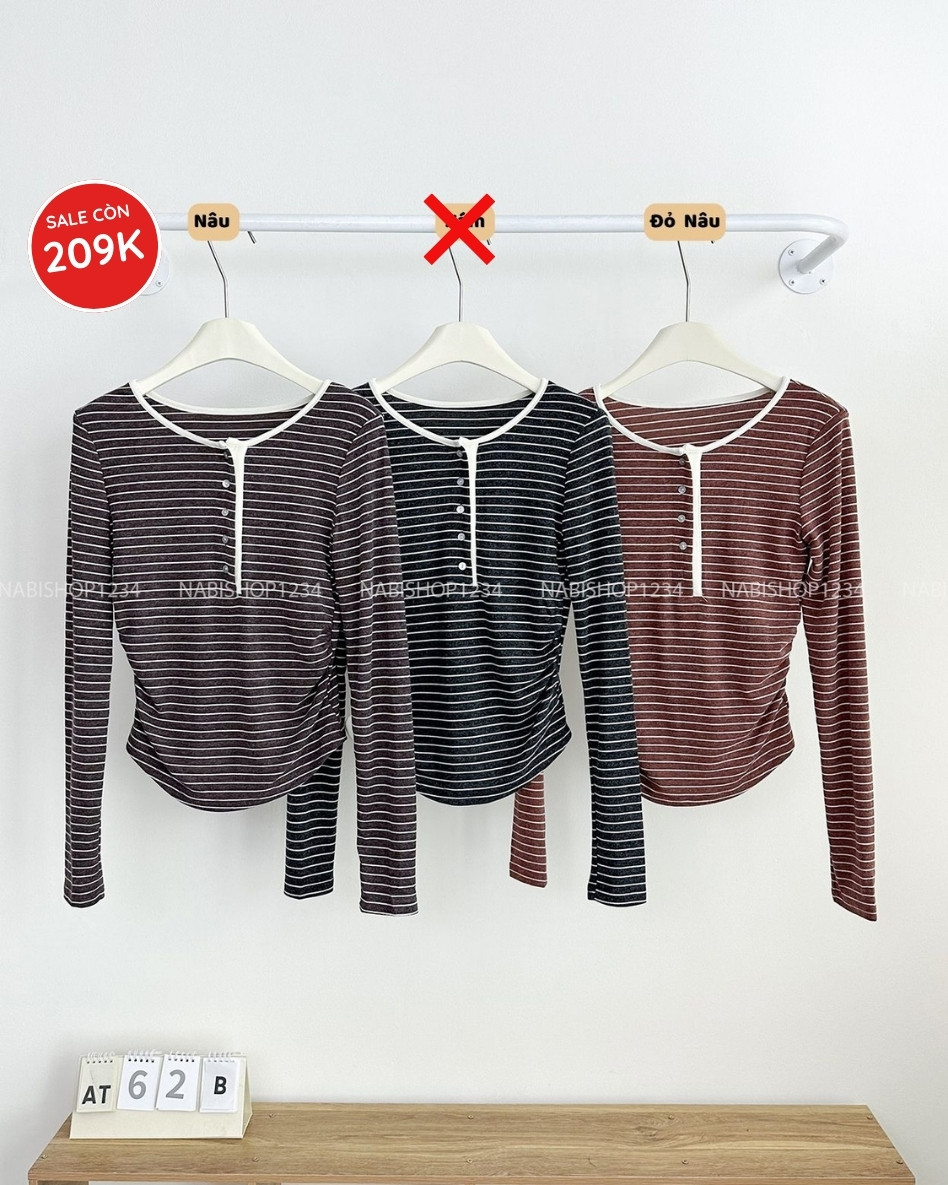 Áo Thun Số 62-B 9773 TD Kẻ Nút