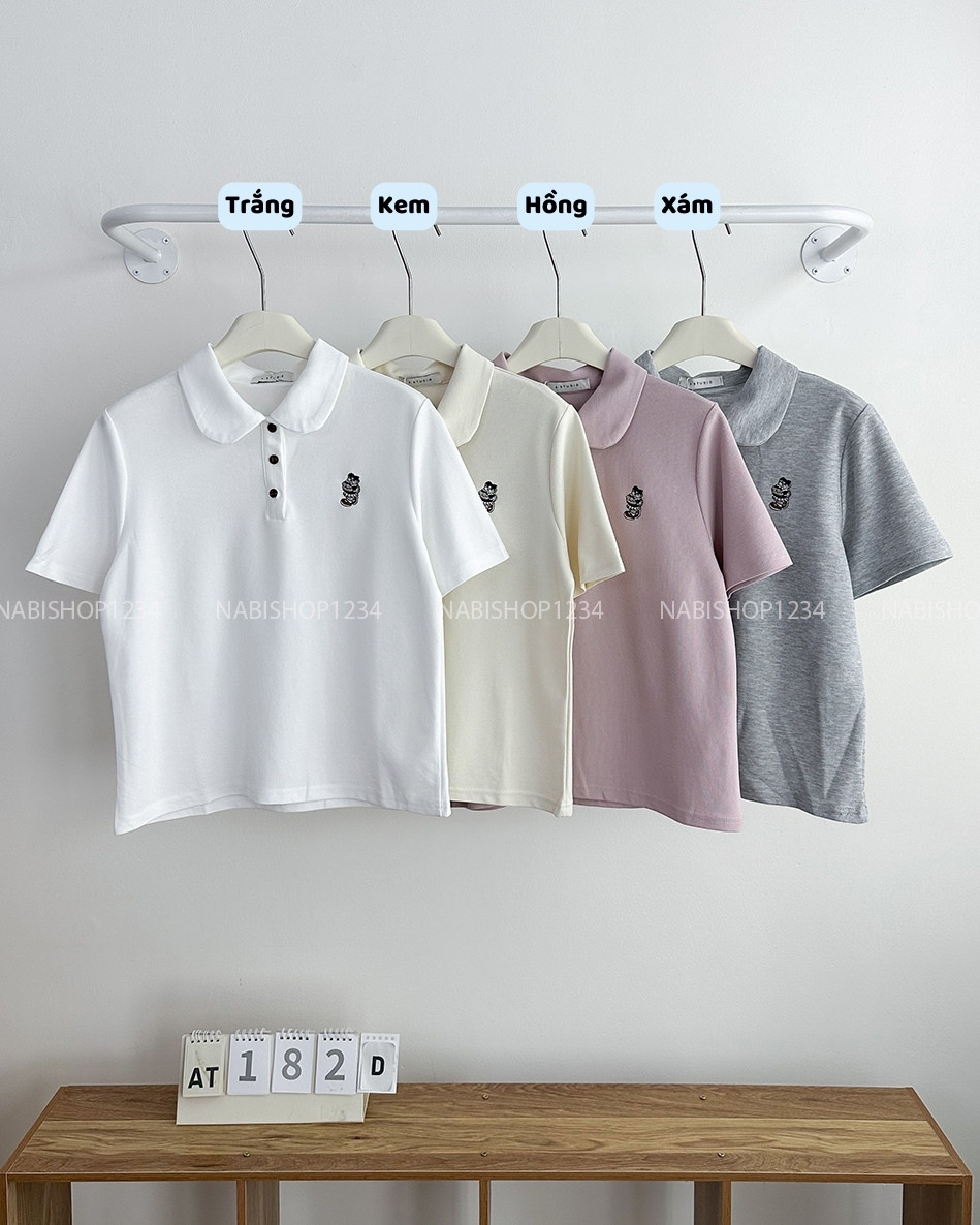 Áo Thun Số 182-D 3599 Polo Thêu Gấu