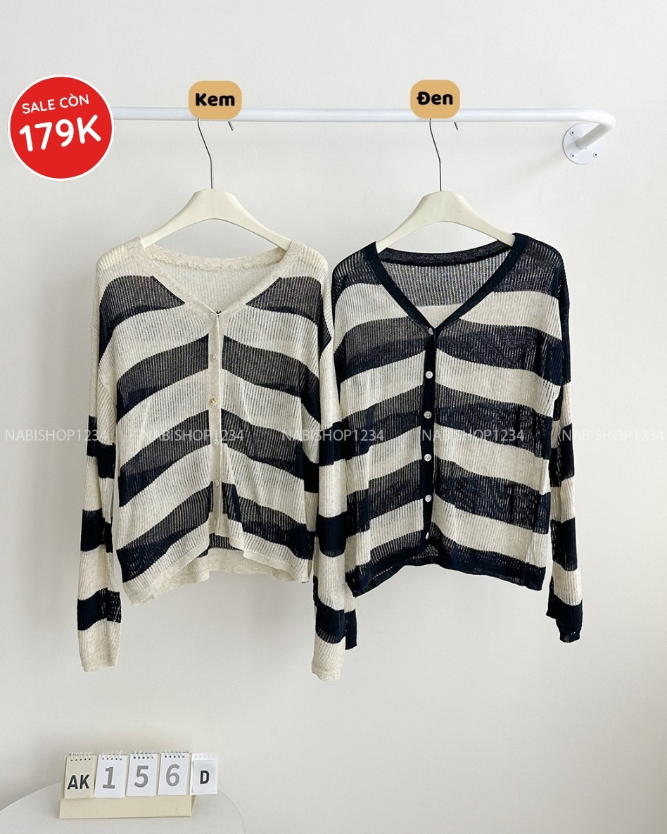 Áo Khoác Số 156-M Cardigan Kẻ To