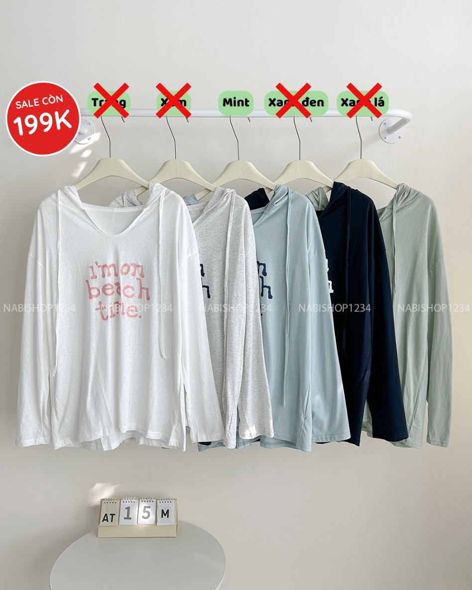 Áo Thun Số 15-M 3894 TD Có Mũ In Chữ