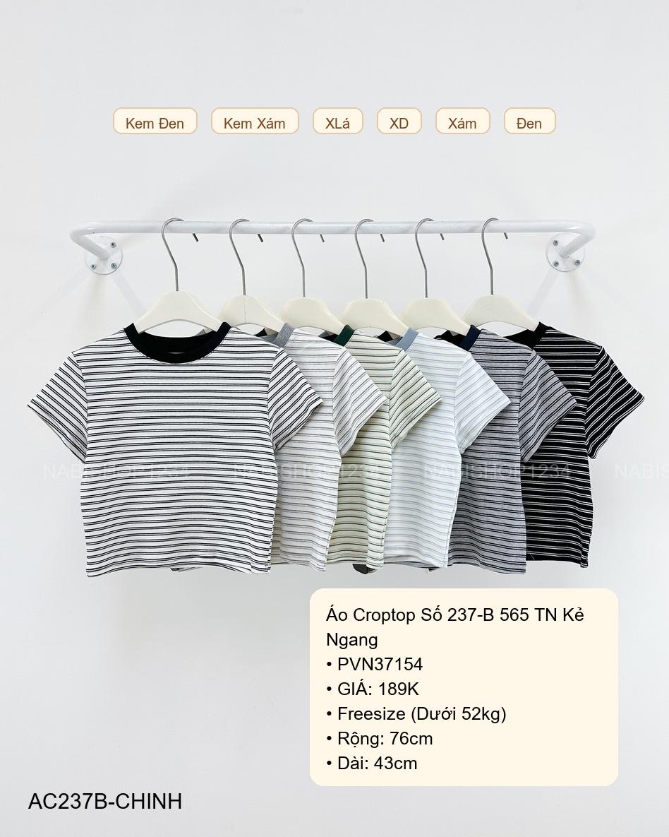 Áo Croptop Số 237-B 565 TN Kẻ Ngang
