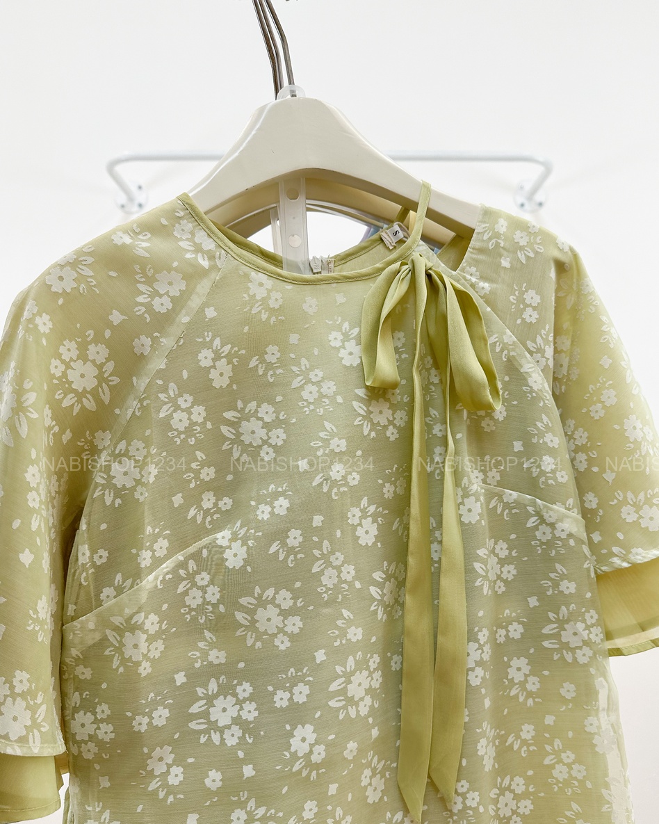 Áo Dài Số 26-D Tơ Hoa Buộc Nơ