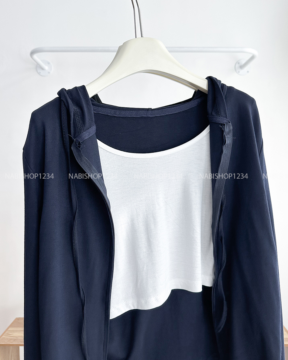 Áo Khoác Số 303-D 6617 Set Liền 3 Lỗ Nhún Eo