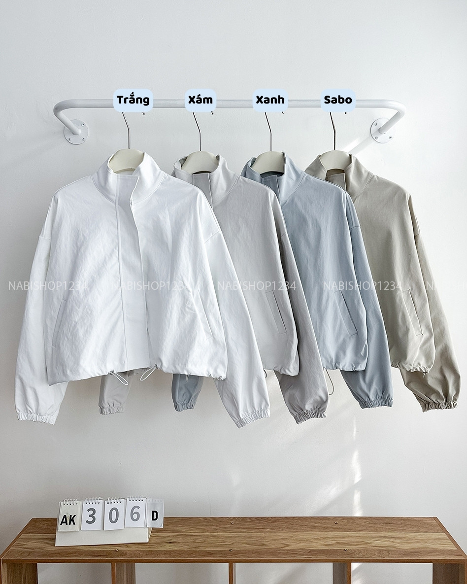 Áo Khoác Số 306-D 8532 Gió Trơn Lai Rút