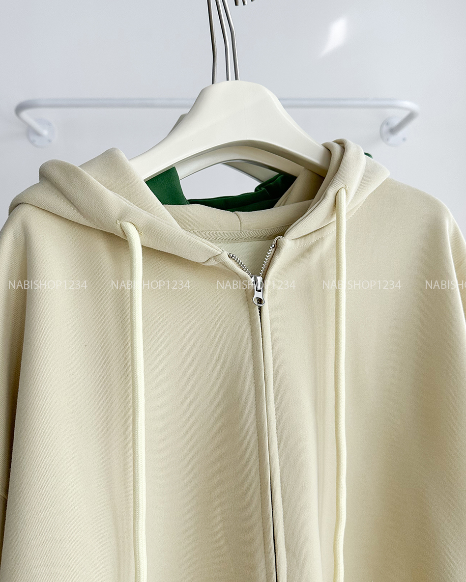 Áo Khoác Số 310-D 353 Hoodie Zip Trơn Tay Phồng