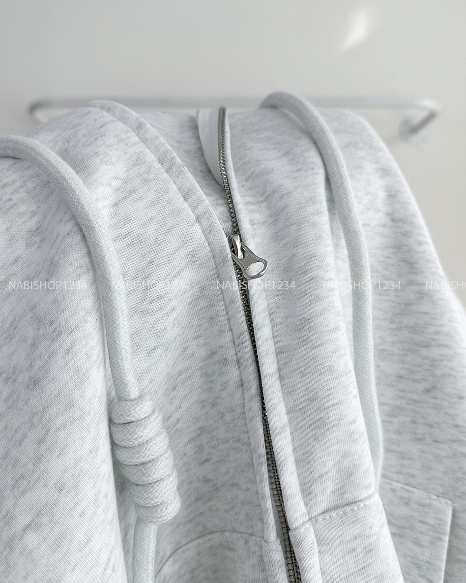 Áo Khoác Số 310-D 353 Hoodie Zip Trơn Tay Phồng