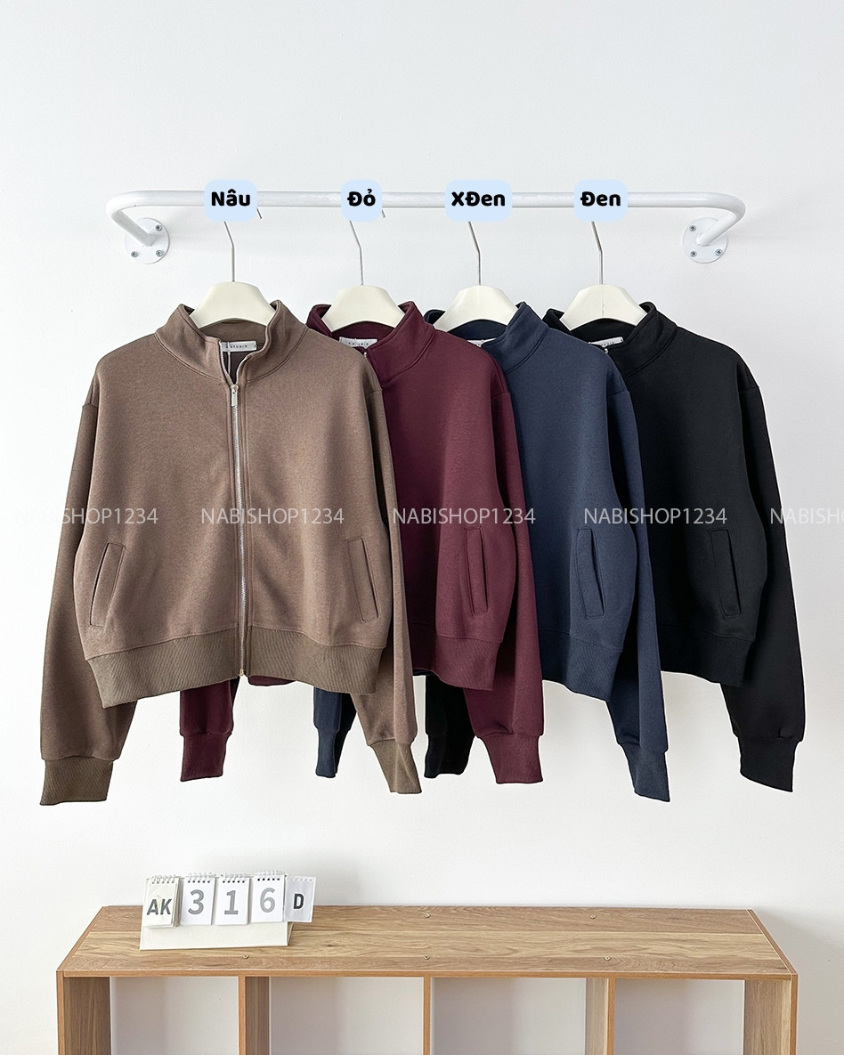 Áo Khoác Số 316-D 3760 Zip Lửng Trơn