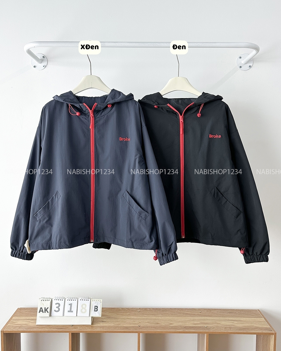 Áo Khoác Số 318-B 8375 Dù Oversize Broke