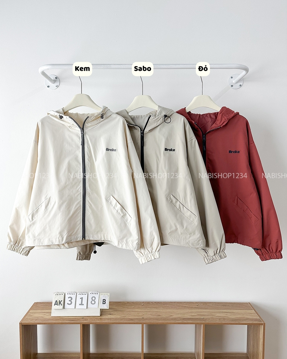 Áo Khoác Số 318-B 8375 Dù Oversize Broke