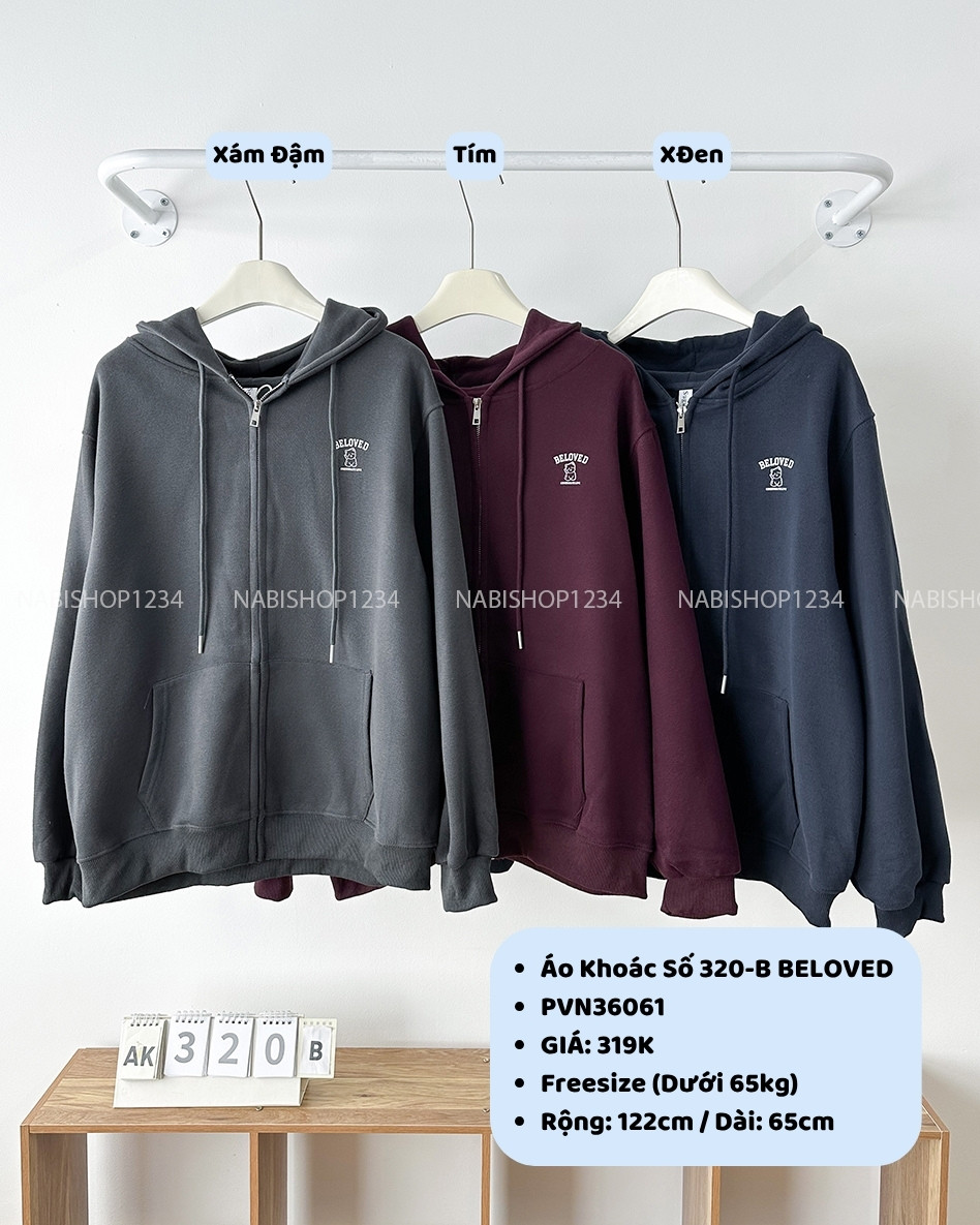 Áo Khoác Số 320-B 903 Zip BELOVED