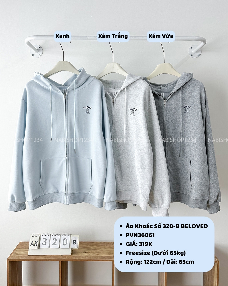 Áo Khoác Số 320-B 903 Zip BELOVED