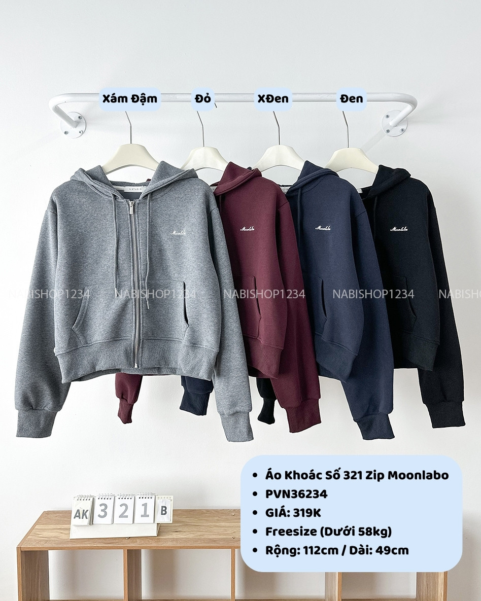 Áo Khoác Số 321-B 3851 Zip Lửng Moonlabo