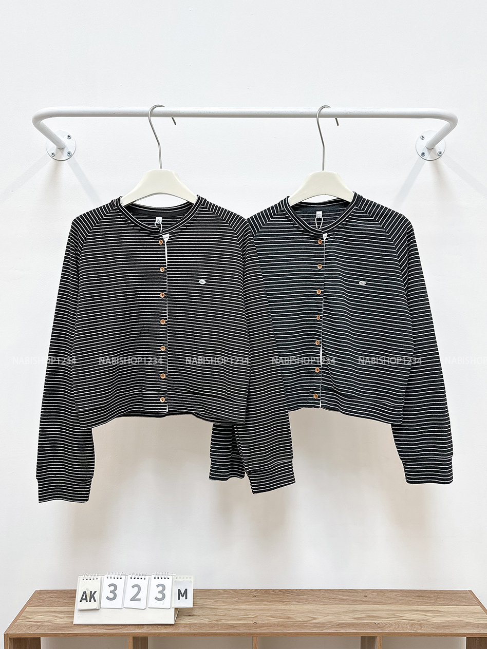 Áo Khoác Số 323-M 8567 Cardigan Kẻ Ngang