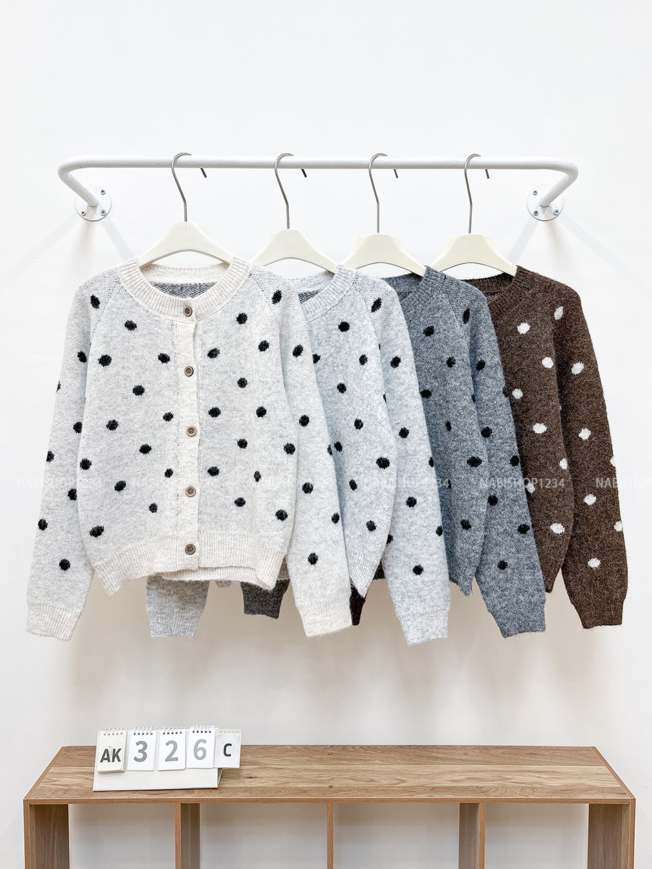 Áo Khoác Số 326-C Cardigan Chấm Bi