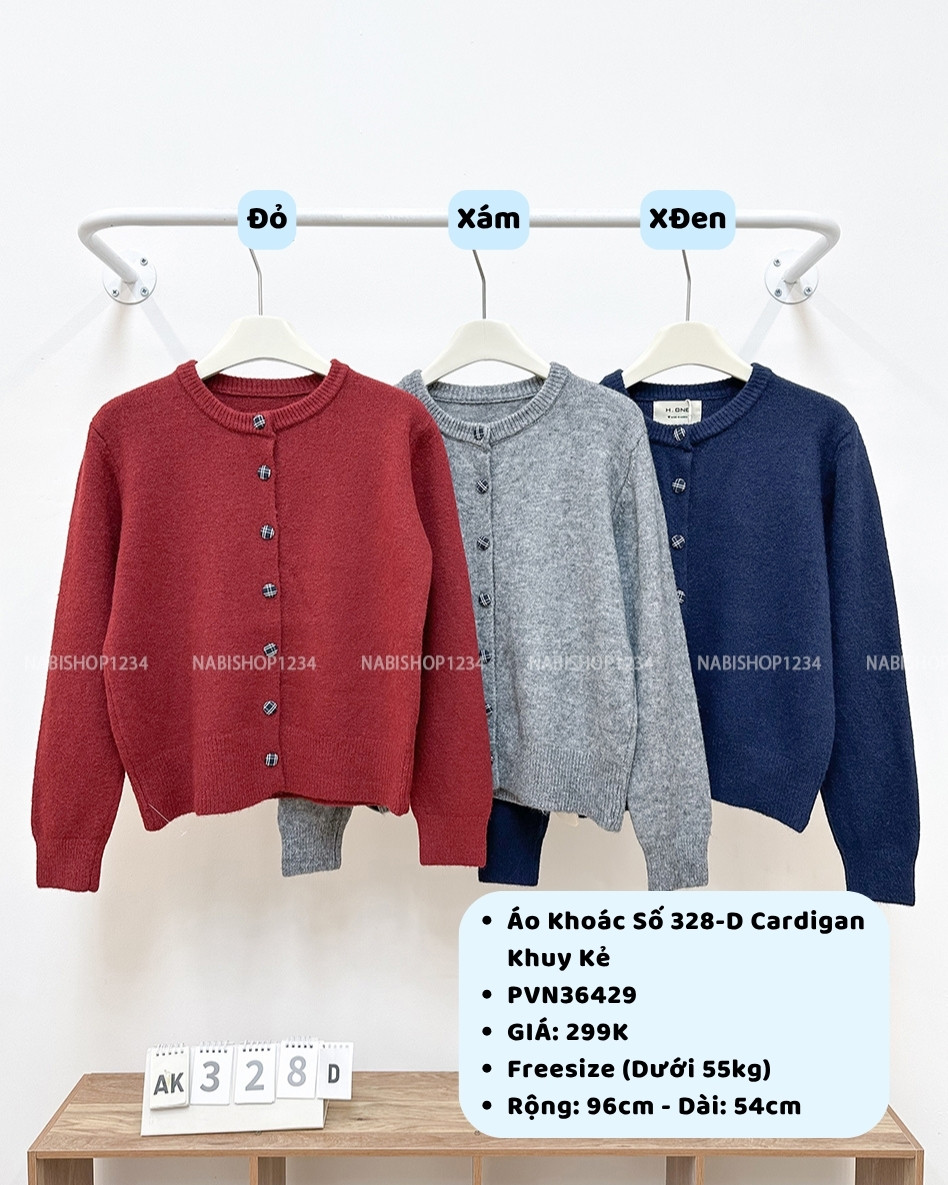 Áo Khoác Số 328-D Cardigan Khuy Kẻ