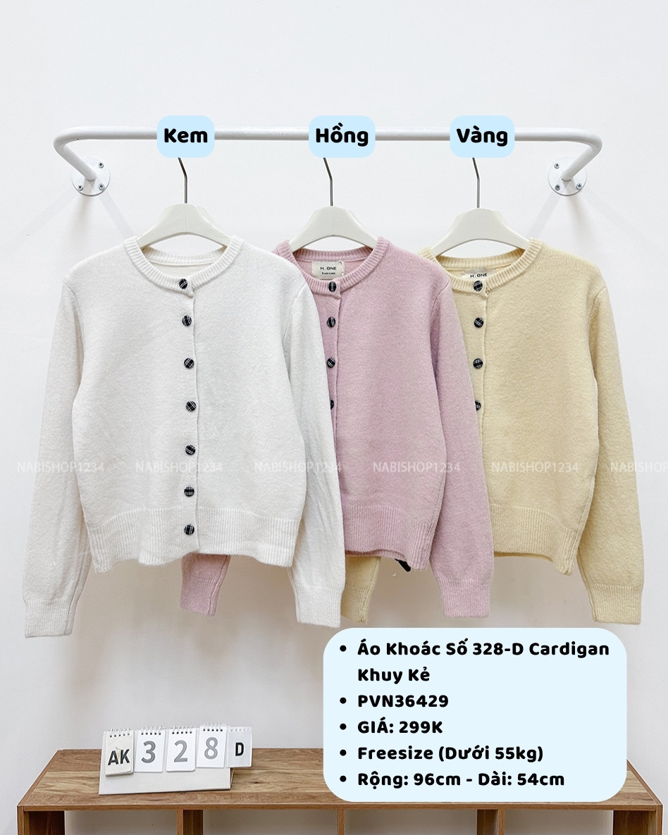 Áo Khoác Số 328-D Cardigan Khuy Kẻ